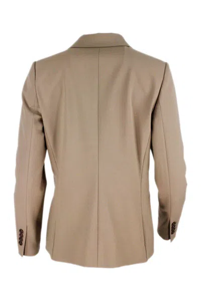 Brunello Cucinelli Single Breasted Tailored Blazer In Cookie