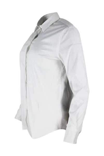 Brunello Cucinelli Shirt In Stretch Cotton In White