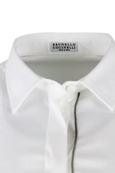 Brunello Cucinelli Shirt In Stretch Cotton In White