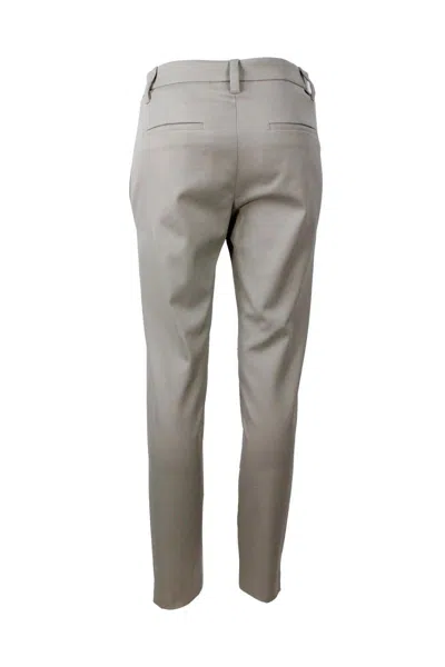 Brunello Cucinelli Cropped Stretched Trousers In Beige
