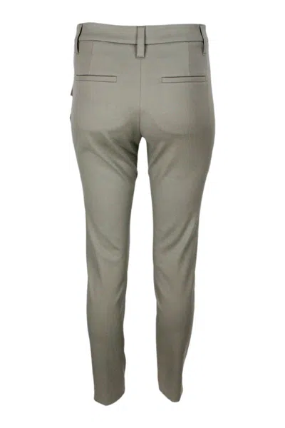 Brunello Cucinelli Cropped Stretched Trousers In Green