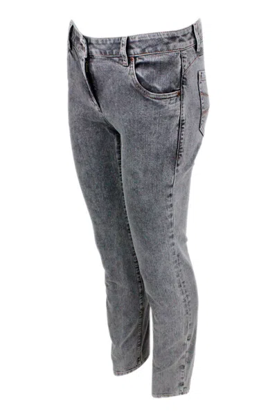 Brunello Cucinelli Embellished Jeans In Grey