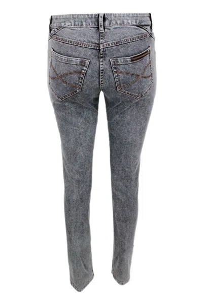 Brunello Cucinelli Embellished Jeans In Grey