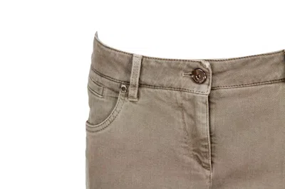Brunello Cucinelli Five-pocket Garment-dyed Stretch Denim Trousers. Slim Model In Beige