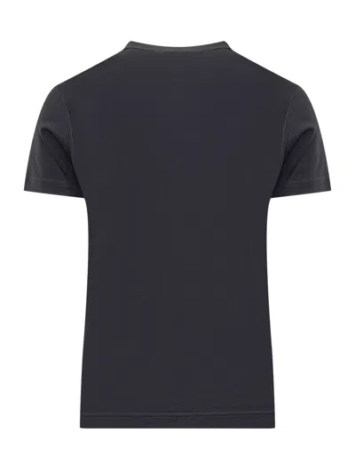 Dolce & Gabbana Cotton T-shirt With Metal Plaque Featuring Front Logo In Black