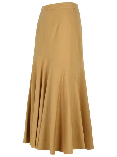 Patou Beige Wool Blend Skirt In Beige