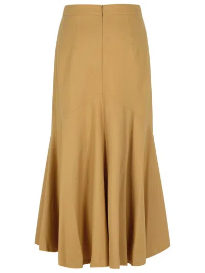Patou Beige Wool Blend Skirt In Beige