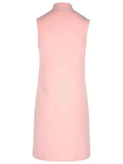 Versace Wool Blend Dress Decorative Buckles In Pink