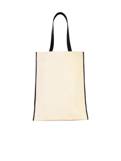 Jil Sander Beige Canvas Shopping Bag In Beige
