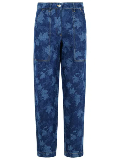 Maison Kitsuné Workwear Blue Denim Jeans In Blue