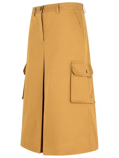 MAISON KITSUNÉ MAISON KITSUNÉ 'UTILITY' BEIGE COTTON SKIRT 