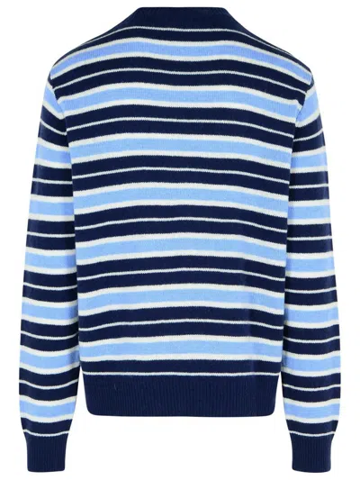 Marni Blue Virgin Wool Blend Sweatshirt Men In Blue