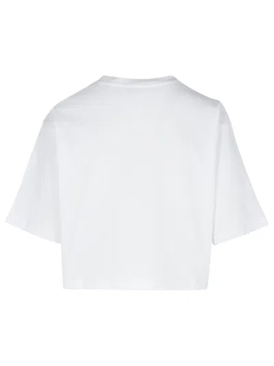 Balmain Logo Cotton Jersey Cropped T-shirt In White