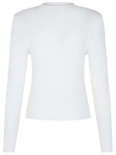 Shop Balmain White Viscose Blend Sweater