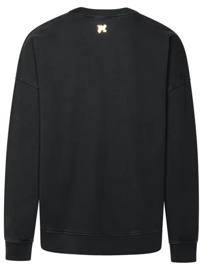 Palm Angels Sweatshirt With Front Monogram Burining In Black
