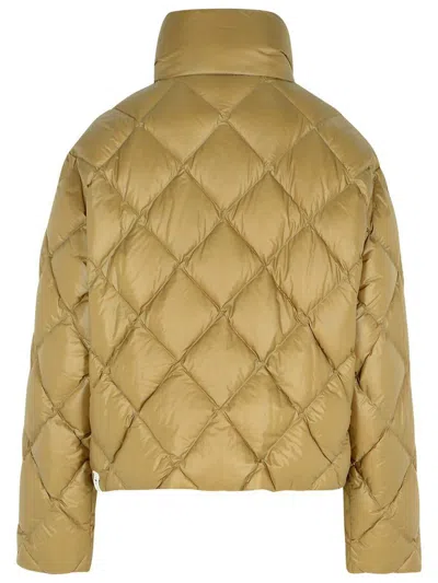 Jil Sander Down Jacket With Chest Pocket And High Collar In Beige