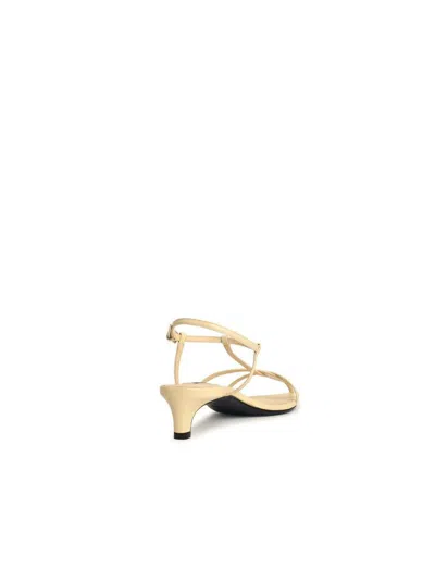 Jil Sander Strappy Leather Sandals In Beige