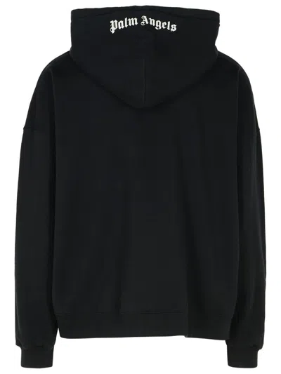 Palm Angels Brand-embroidery Kangaroo-pocket Relaxed-fit Cotton-jersey Hoody In Black