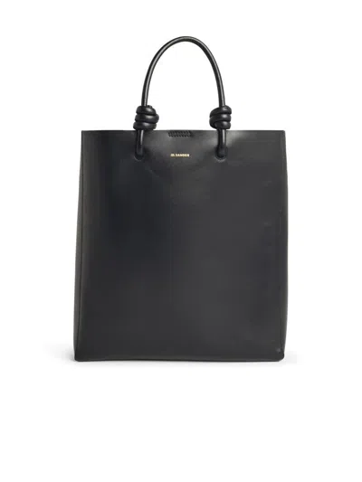 Jil Sander Rectangular Shape Top Handles Shoulder Strap Bag In Black