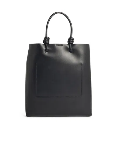 Jil Sander Rectangular Shape Top Handles Shoulder Strap Bag In Black