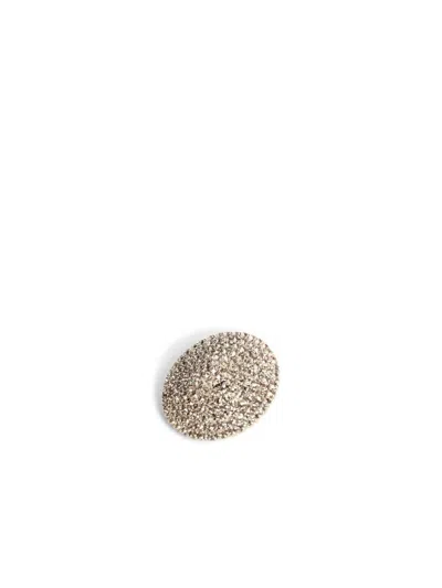 Shop Self-portrait 'round Crys' Silver-plated Brass Earrings