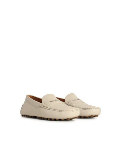 Tod's Suede Slip-on Loafers In White