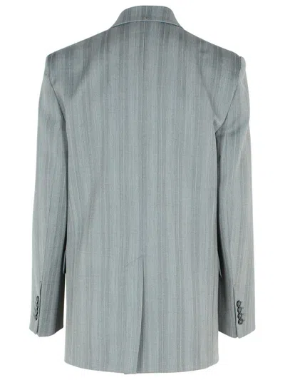 Sportmax Merlot Grey Virgin Wool Blend Blazer In Grey