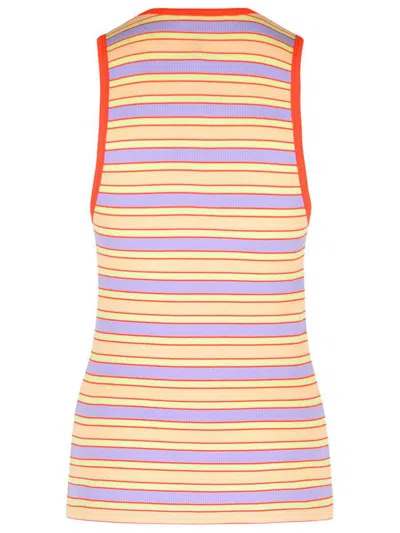 Jw Anderson Multicolor Contrast Trim Striped Tank Top In Pink