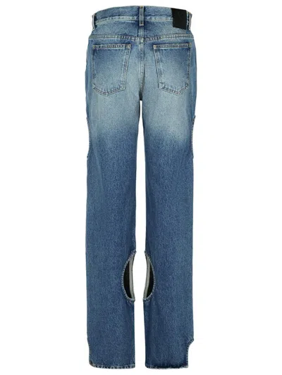 Off-white Meteor Cut-out Straight-leg Jeans In Blue