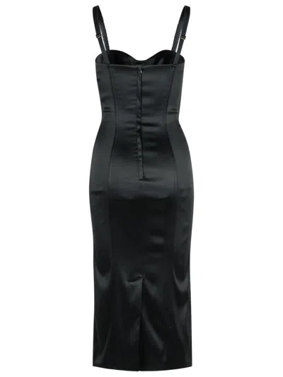 Dolce & Gabbana Jersey Midi Dress With Corset-style Bra Top In Black