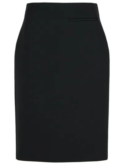 Rohe Pencil Black Wool Blend Skirt In Black