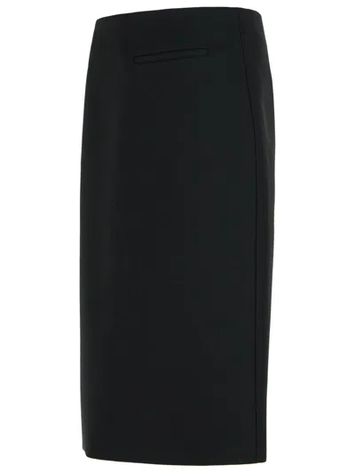 Rohe Pencil Black Wool Blend Skirt In Black
