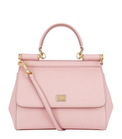 Shop Dolce & Gabbana Mini Sicily Top Handle Bag In Rose