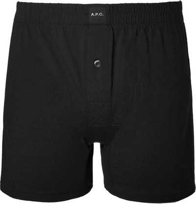 Apc Cotton-jersey Boxer Shorts In Black