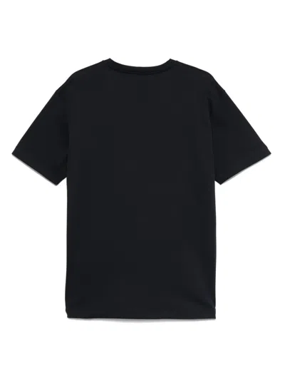 Giorgio Armani Pure Cotton Interlock Signature Logo T-shirt Clothing In Black