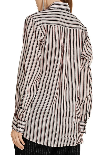 Shop Isabel Marant Striped Ramie And Silk-blend Shirt