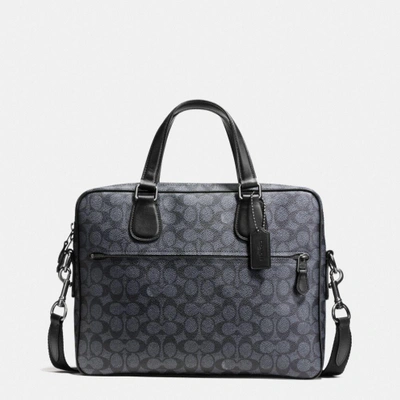 Coach Hudson 5 Bag In Signature Coated Canvas In : Black Antique Nickel/charcoal