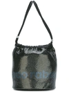 Rabanne Drawstring Bucket Bag In Black
