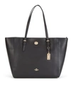 Coach 'xgrain Updated Turnlock' Tote In Black/light Gold