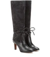CHLOÉ Suede and leather knee boots