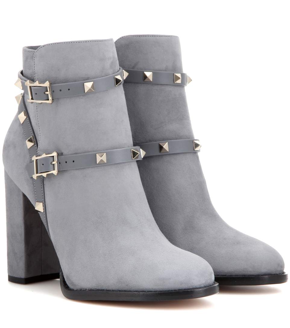 valentino rockstud suede ankle boots