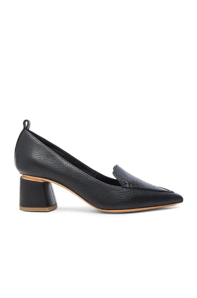 Shop Nicholas Kirkwood Leather Beya Block Heels In Black