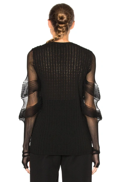 Jw Anderson Textured Semi-sheer Top In Black | ModeSens