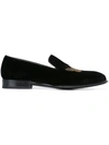 ALEXANDER MCQUEEN butterfly embellished slippers,VELVET100%