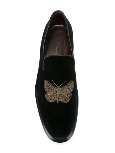Shop Alexander Mcqueen Butterfly Embellished Slippers