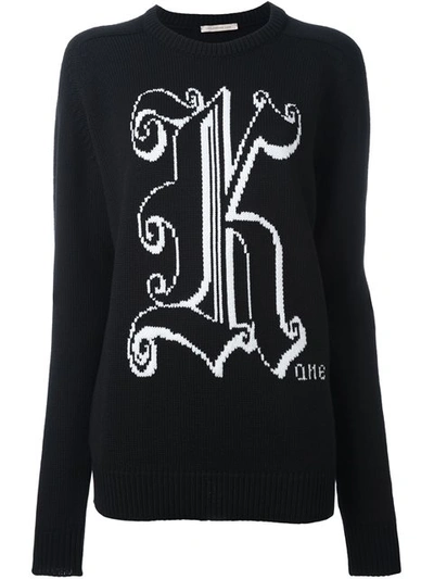 Christopher Kane Kane Intarsia Wool Sweater In Black