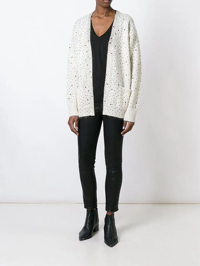 Shop Saint Laurent Jewelled Cardigan