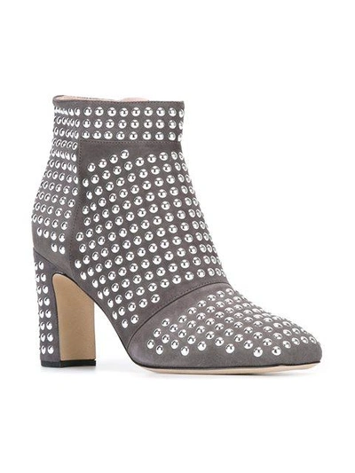 Shop Christopher Kane Studded Ankle Boots In Grey