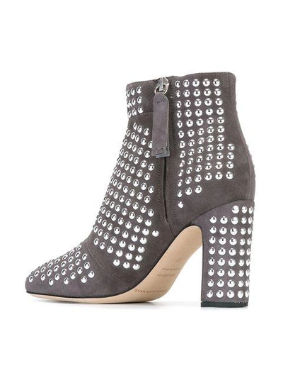 Shop Christopher Kane Studded Ankle Boots In Grey