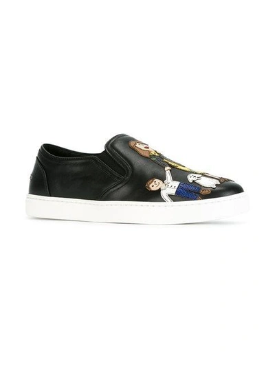 Shop Dolce & Gabbana Family Patch Slip-on Sneakers